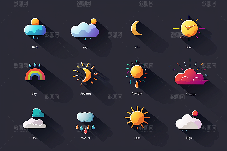 天气图标晴雨表高清素材