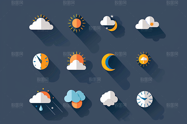 天气图标晴雨表图形素材
