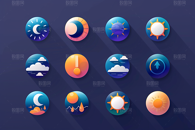 天气图标彩色高清素材