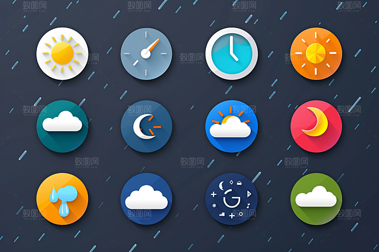 天气图标晴雨表简约素材
