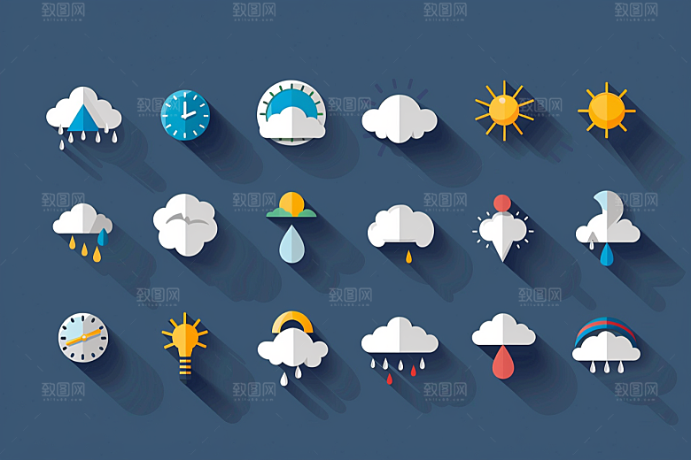 天气图标高清晴雨表素材