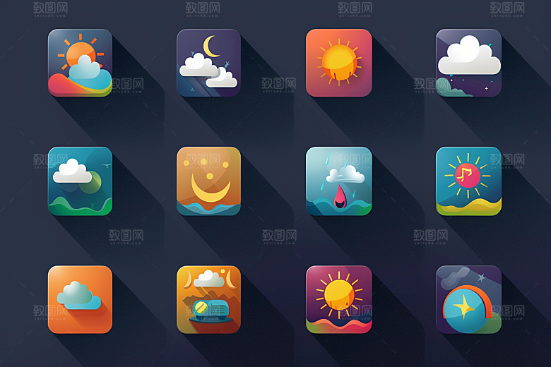 天气图标高清简约素材