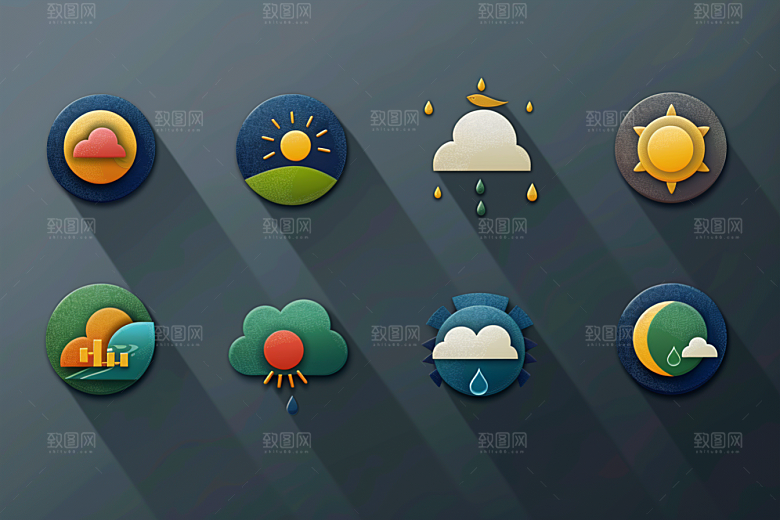 天气图标晴雨表简约素材