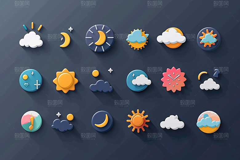 天气图标图形天气预报素材