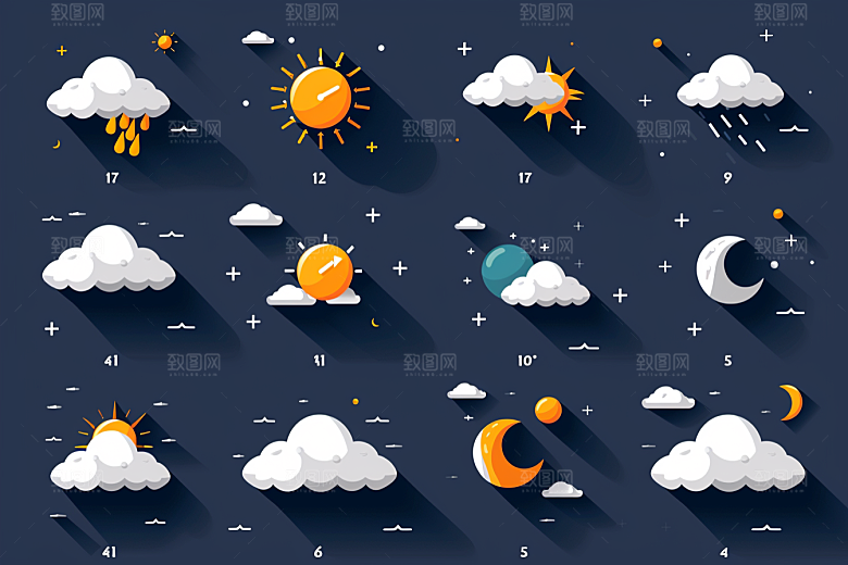 天气图标界面图形素材