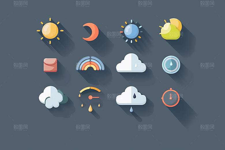 天气图标设计感晴雨表素材