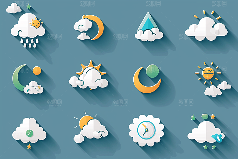 天气图标界面晴雨表素材