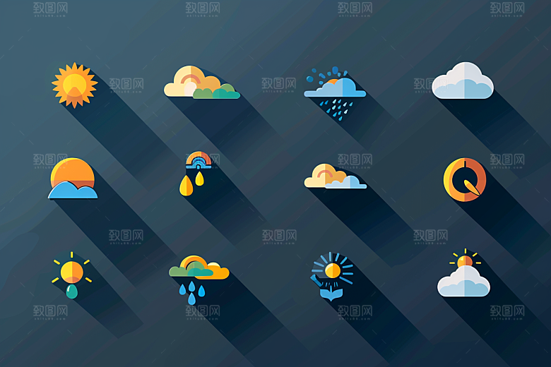 天气图标简约晴雨表素材
