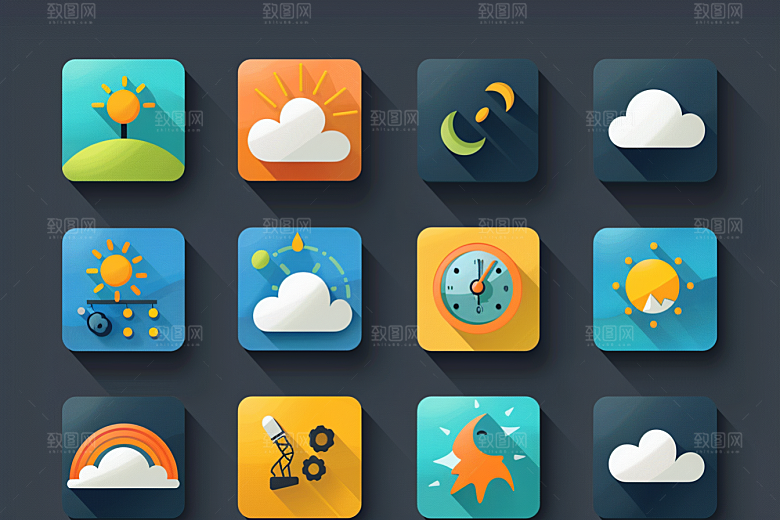 天气图标质感晴雨表素材