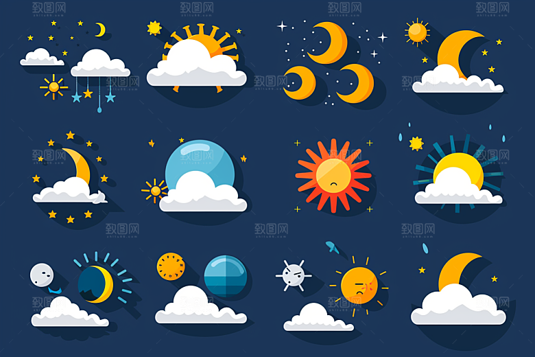 天气图标界面晴雨表素材