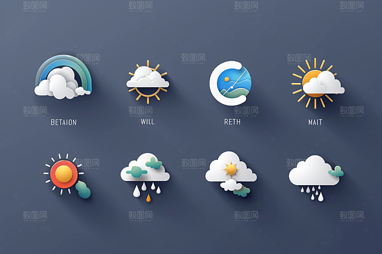 天气图标晴雨表图形素材