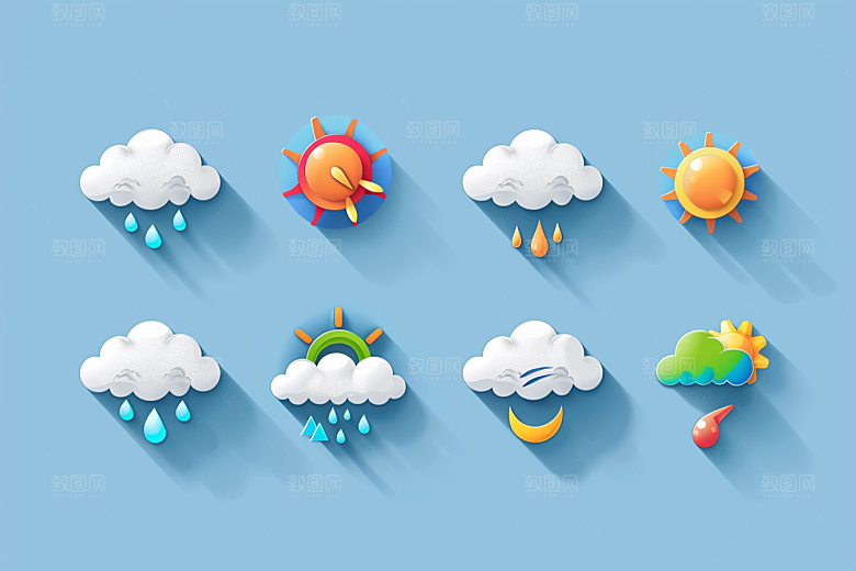 天气图标晴雨表简约素材
