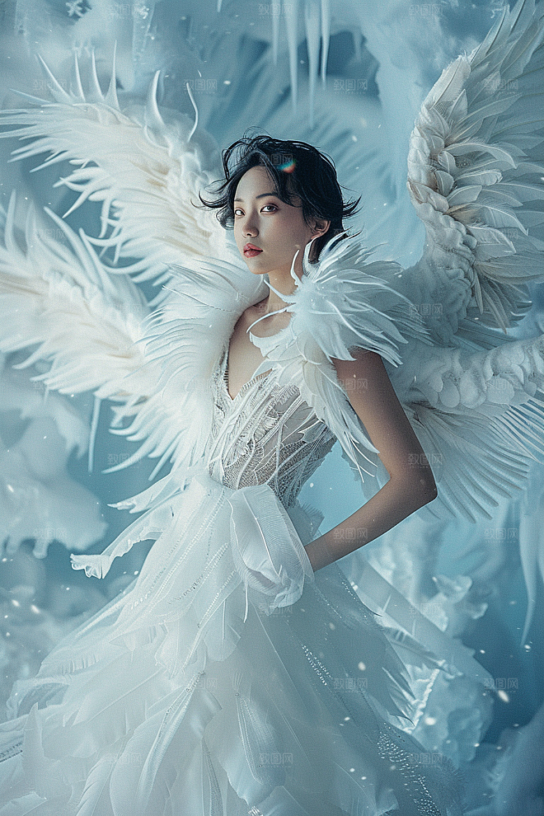 天使女神清新纯洁摄影图