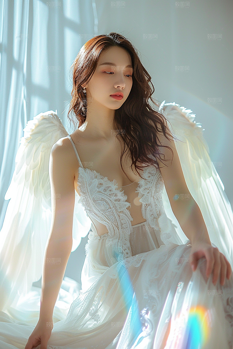 天使女神清新梦幻摄影图
