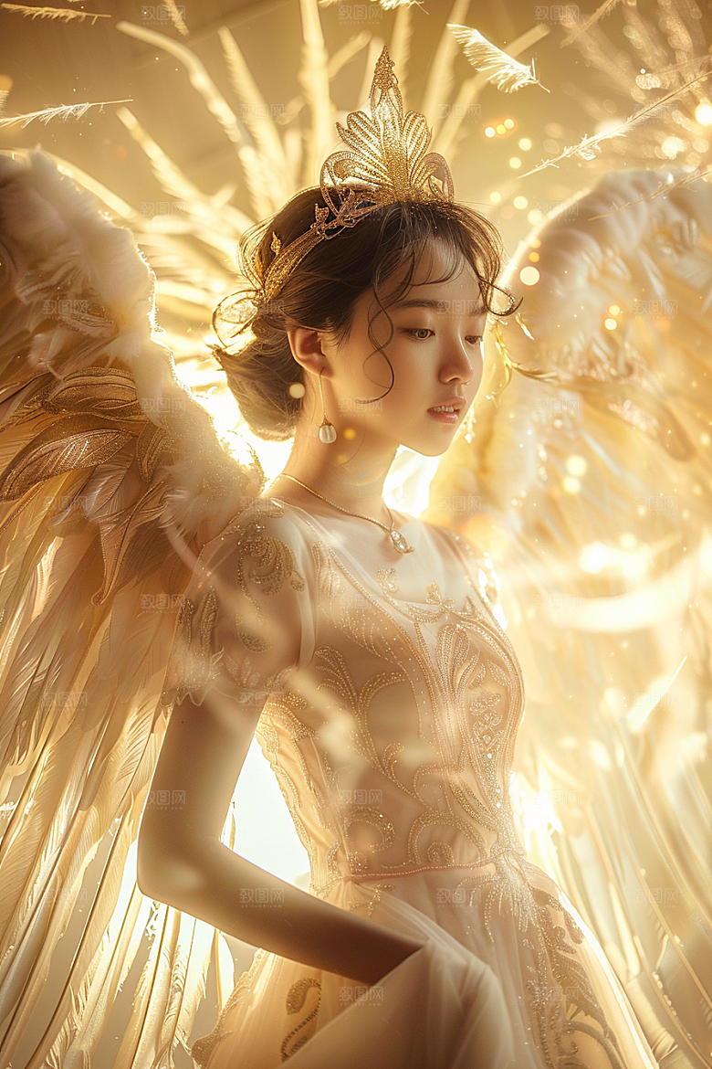 天使女神梦幻美女摄影图