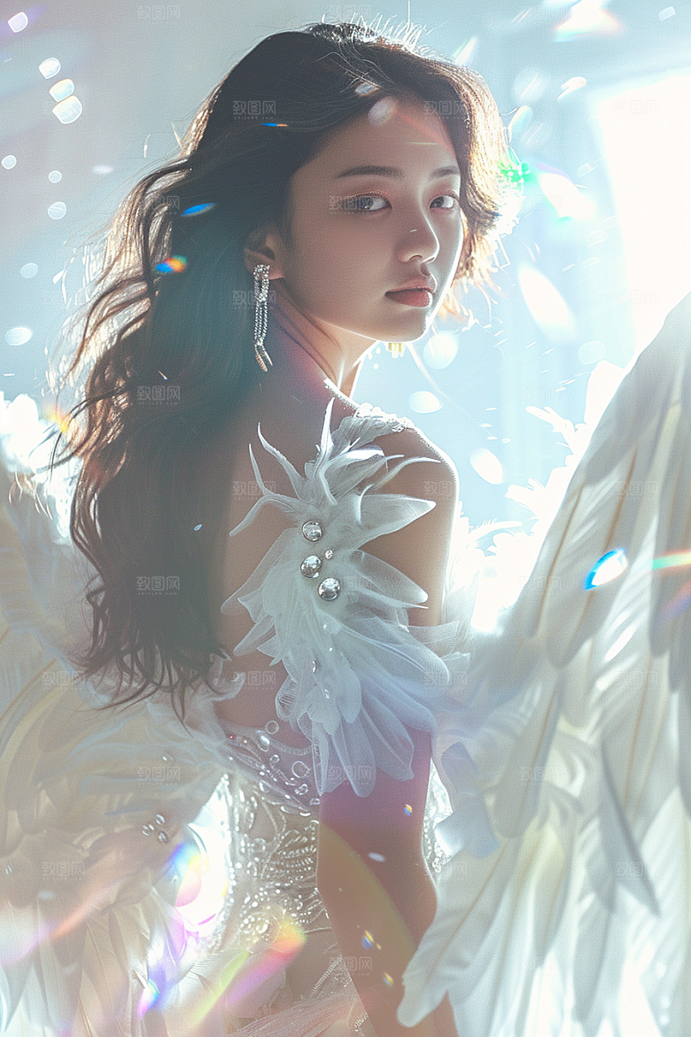 天使女神仙女白色摄影图