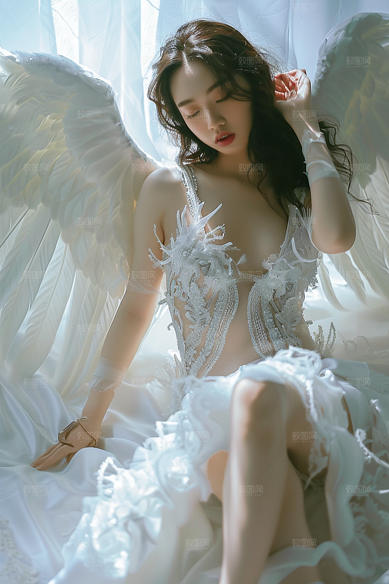天使女神纯洁美女摄影图