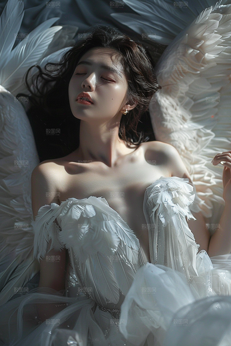 天使女神肖像纯洁摄影图
