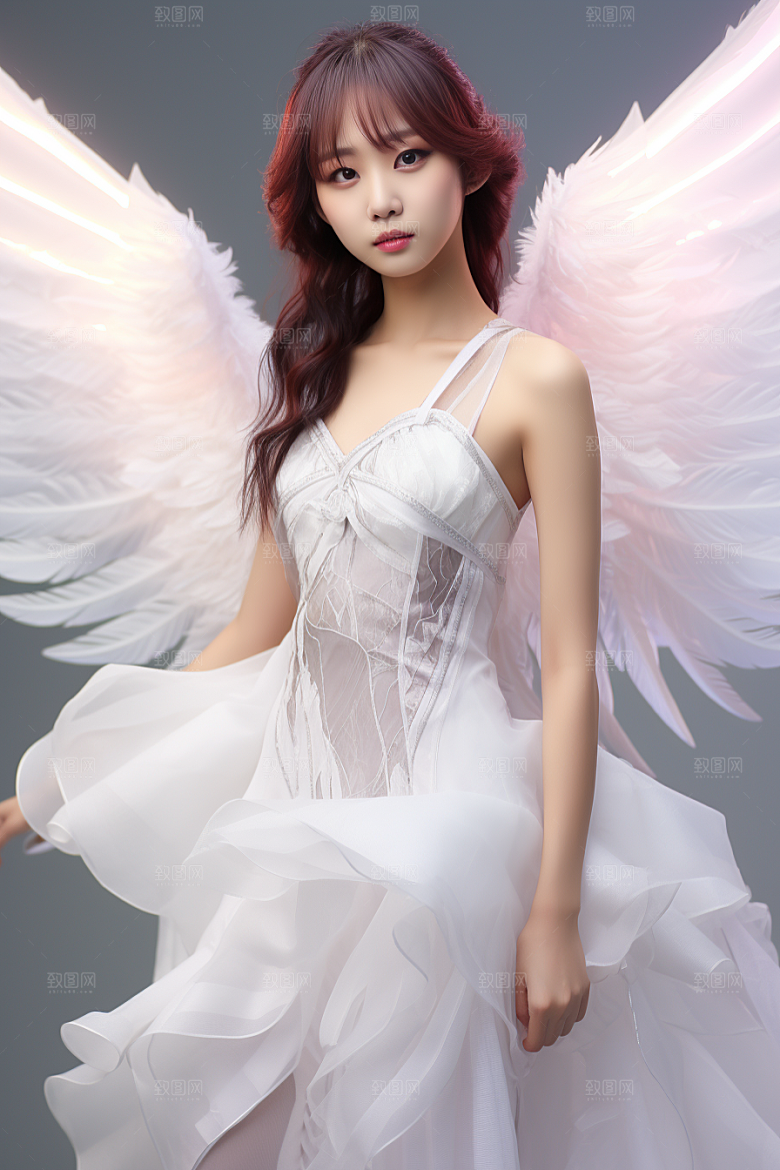 天使女神美女写真摄影图