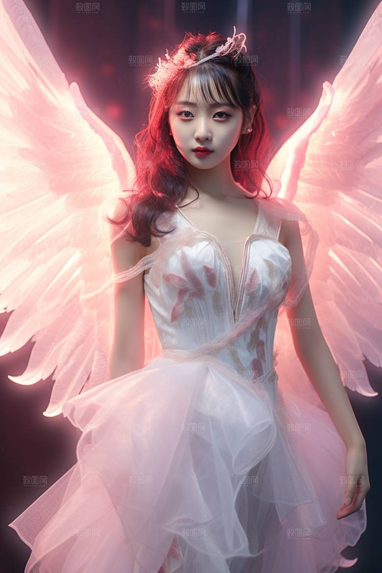 天使女神人物肖像摄影图