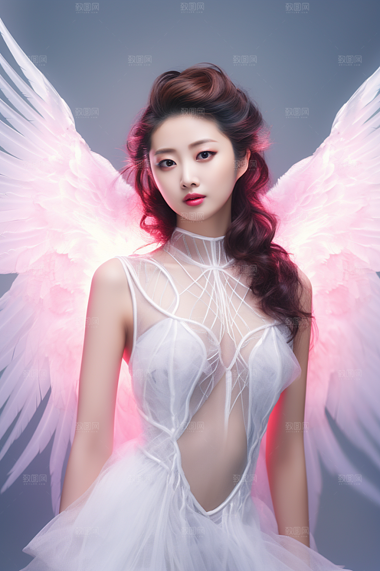 天使女神人物白色摄影图