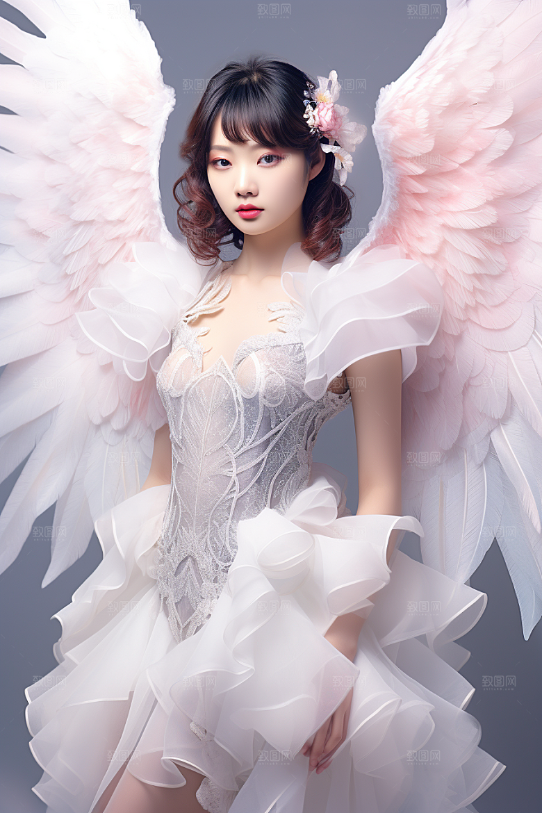 天使女神美女写真摄影图