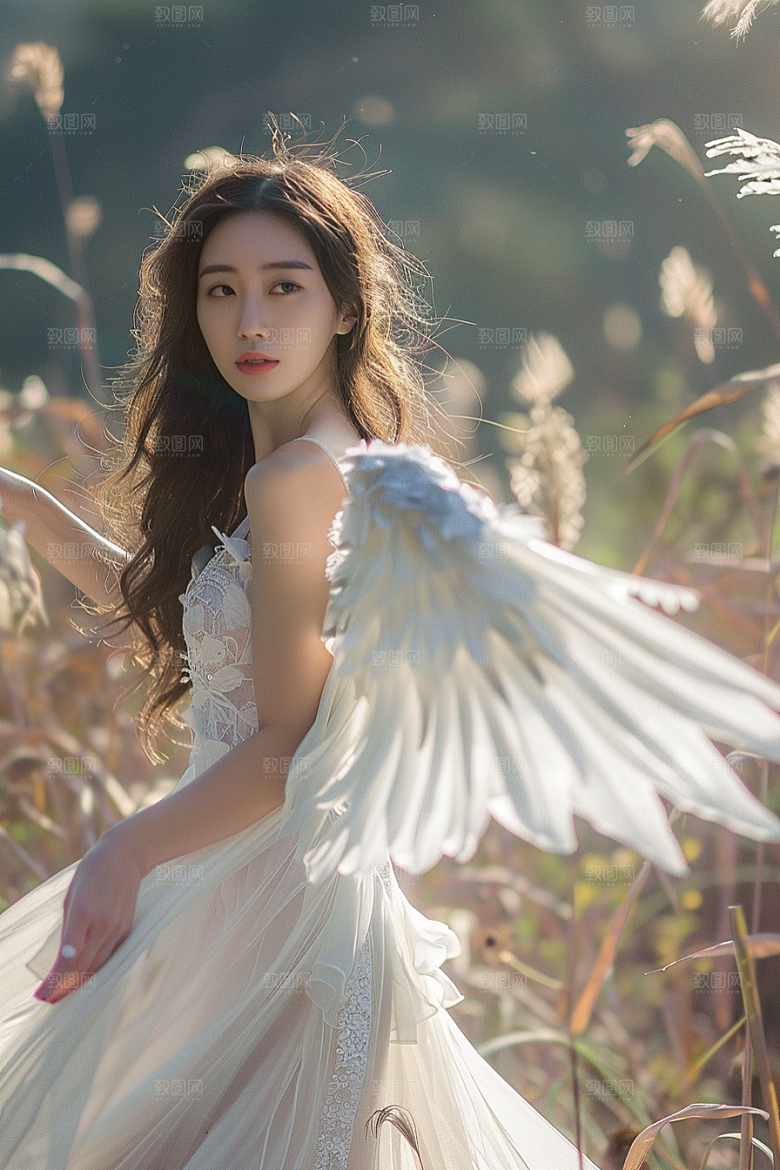 天使女神唯美肖像摄影图