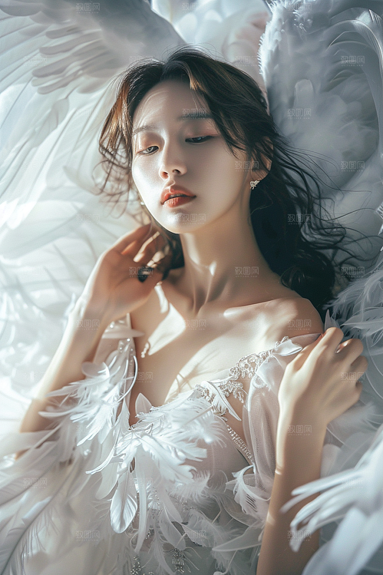 天使女神人物写真摄影图