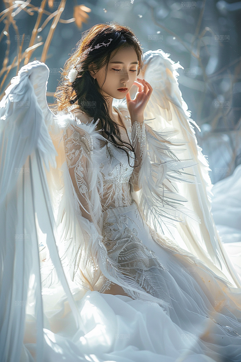 天使女神梦幻肖像摄影图