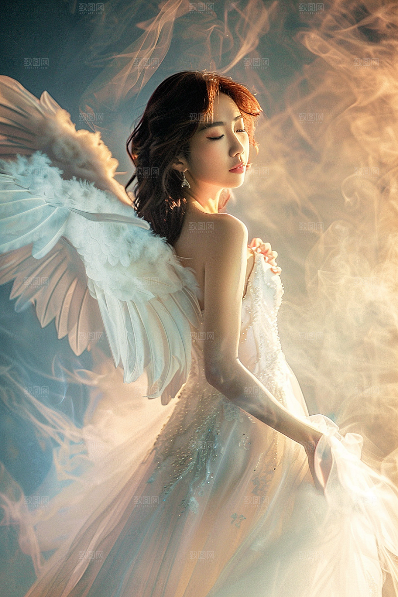 天使女神人物写真摄影图