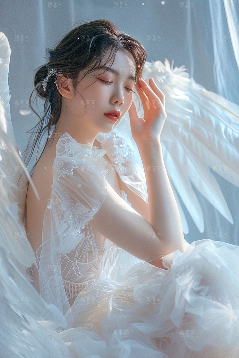 天使女神清新唯美摄影图