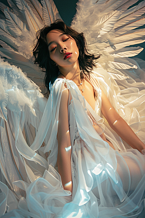 天使女神清新梦幻摄影图