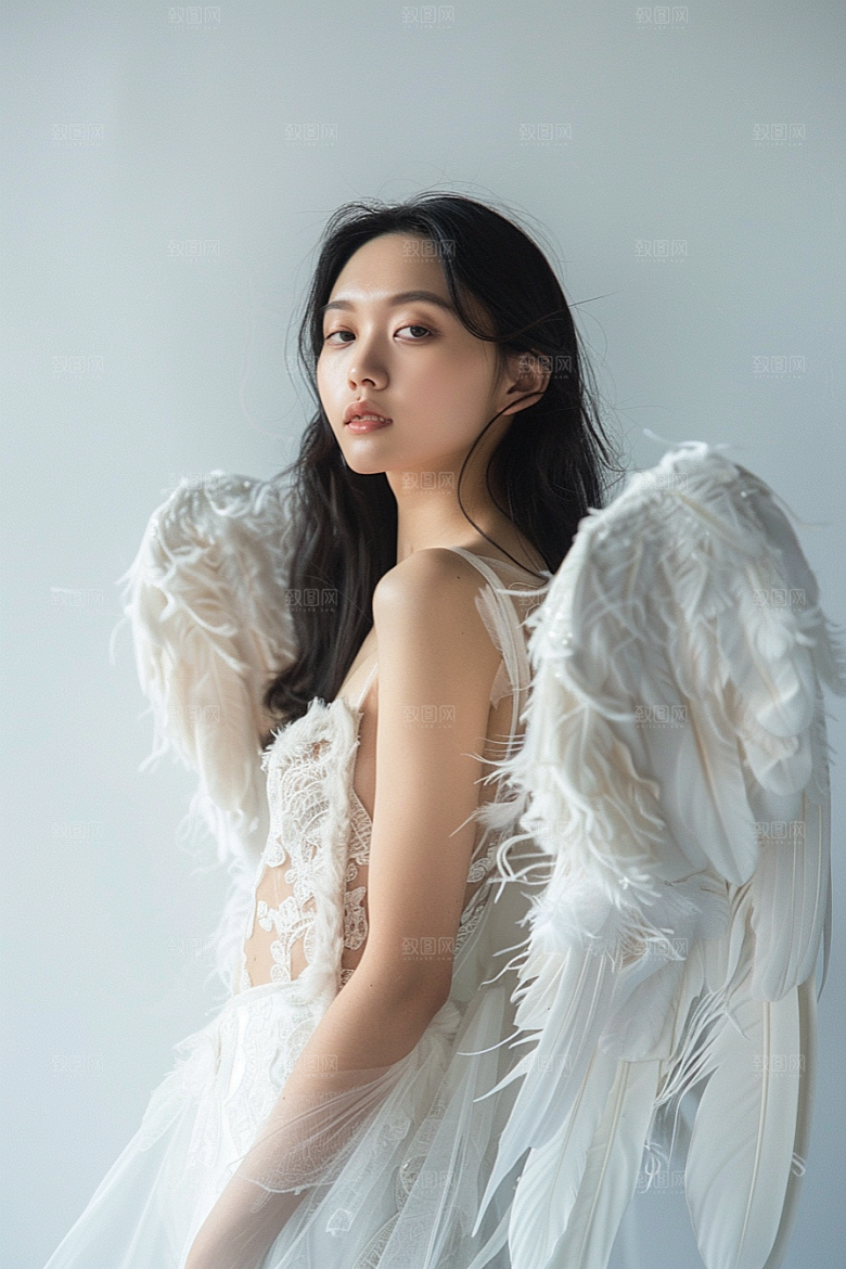 天使女神白色高清摄影图
