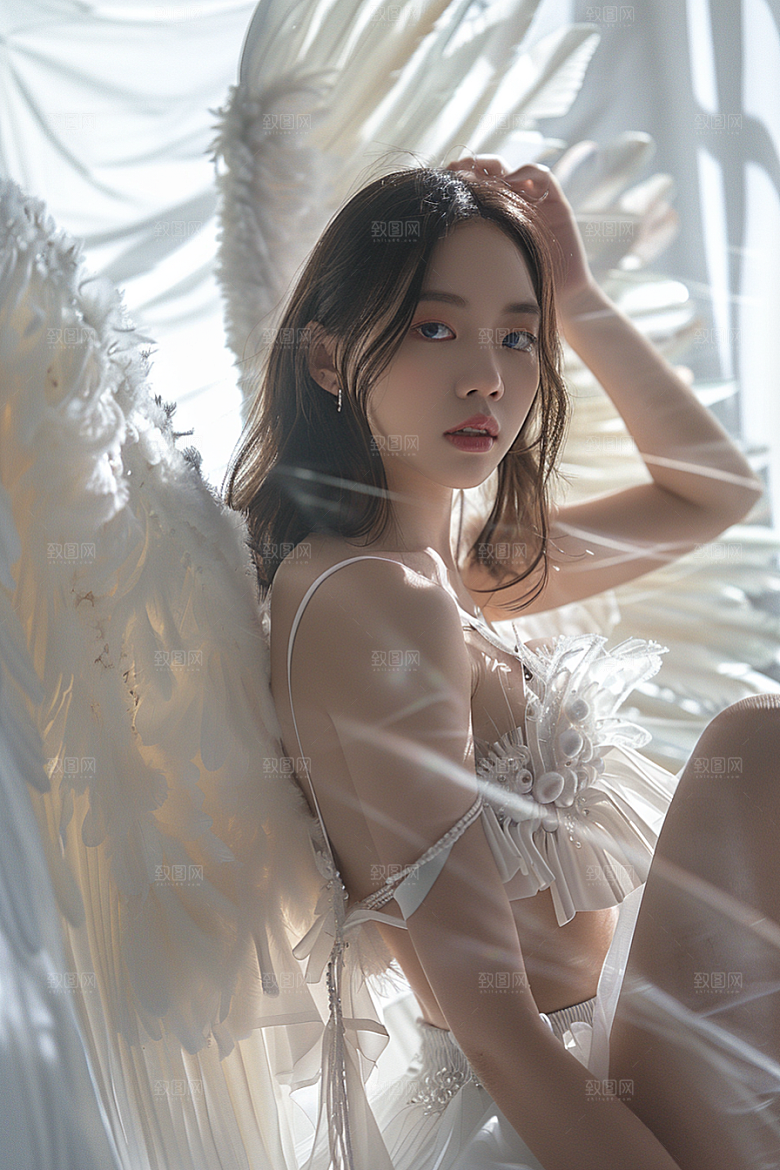 天使女神唯美清新摄影图