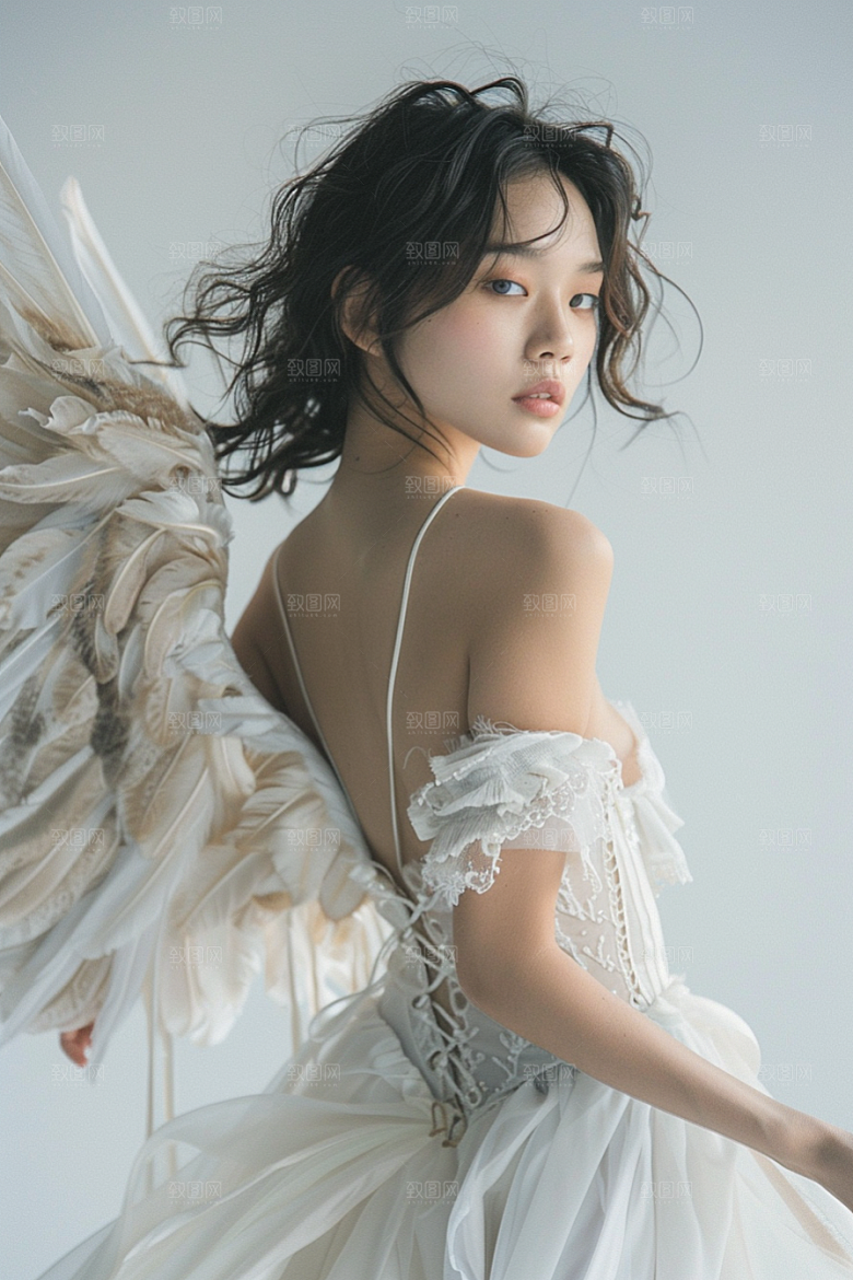 天使女神写真肖像摄影图