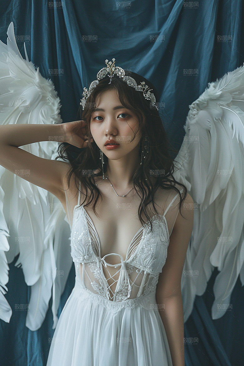 天使女神肖像唯美摄影图