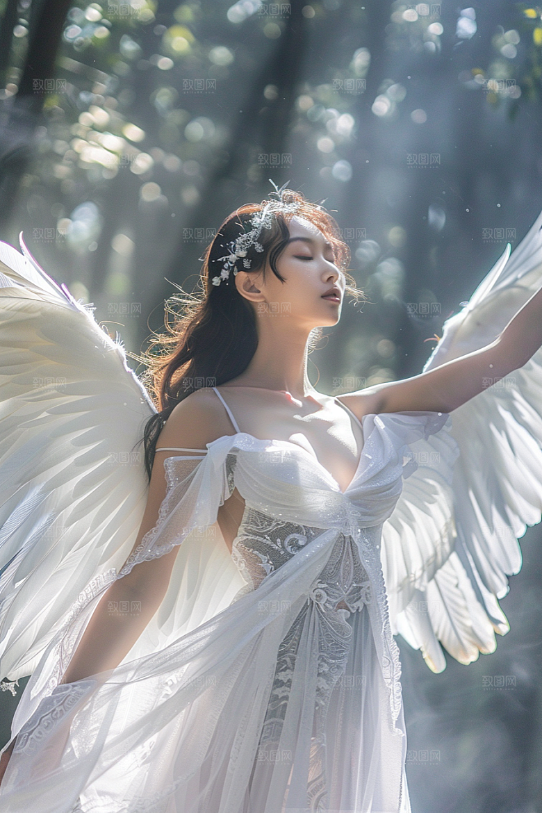 天使女神美女写真摄影图