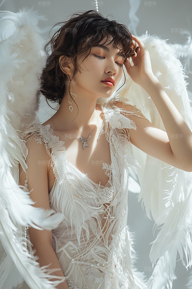 天使女神唯美肖像摄影图
