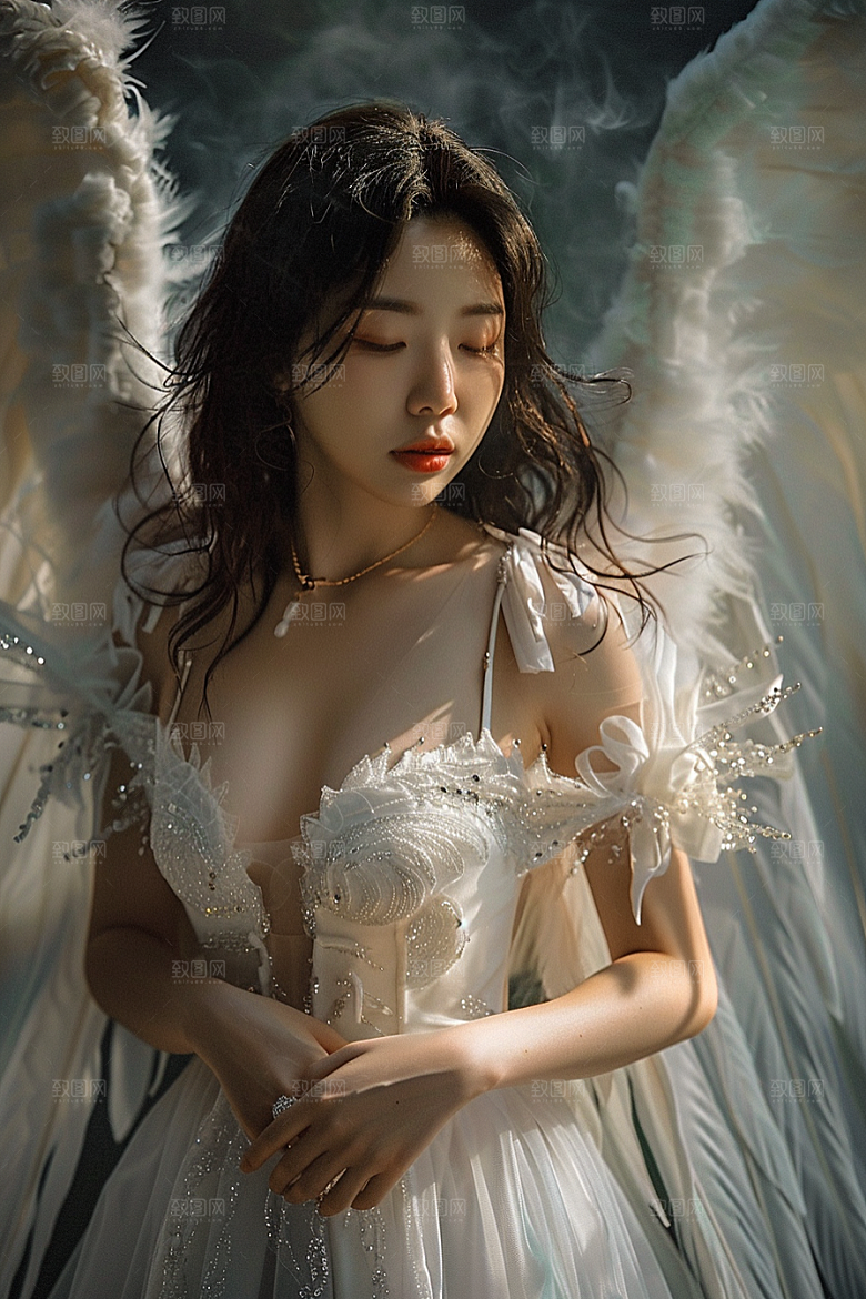 天使女神肖像美女摄影图