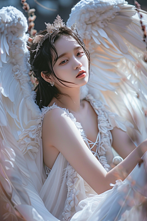 天使女神美女纯洁摄影图