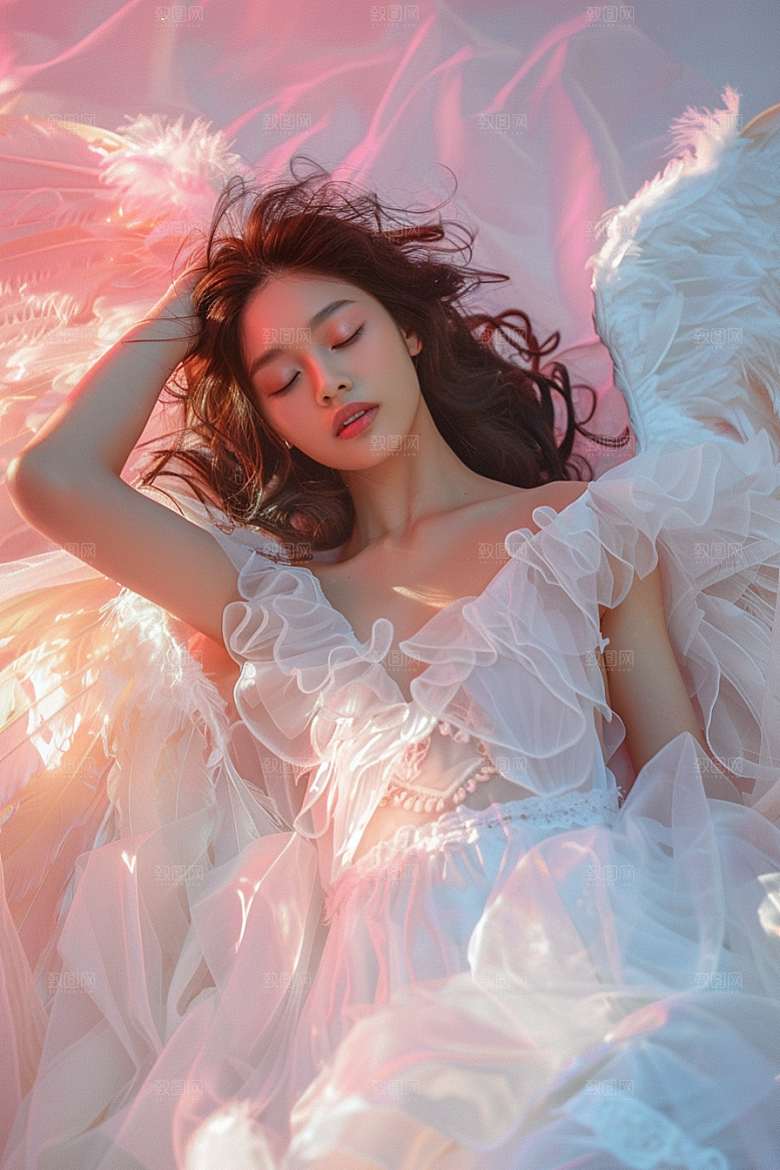 天使女神梦幻肖像摄影图