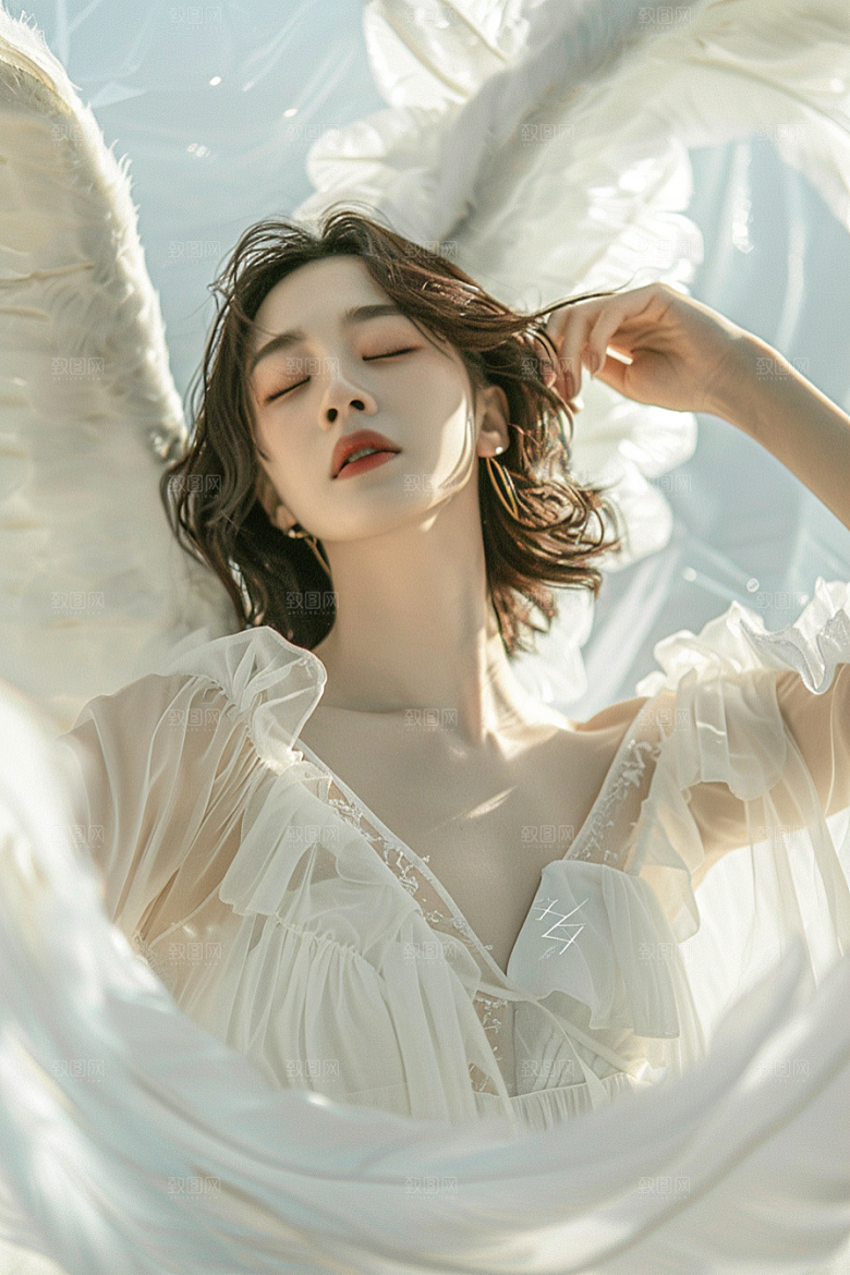 天使女神美女写真摄影图