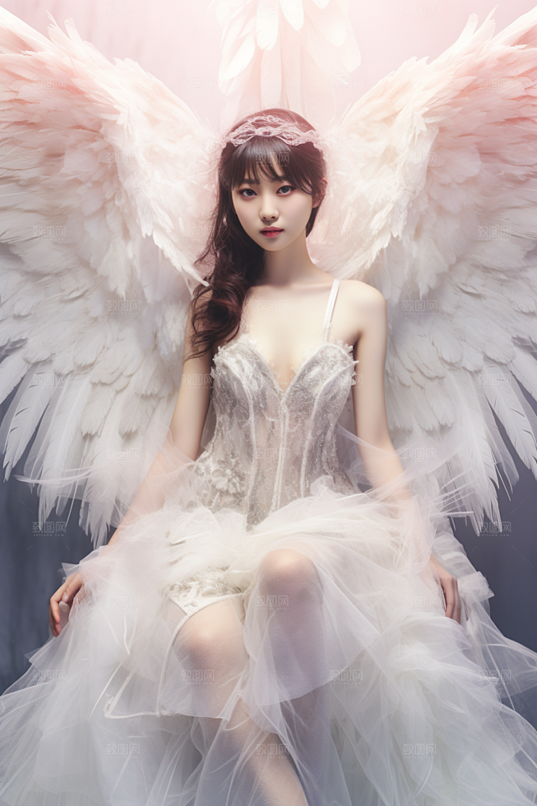 天使女神肖像唯美摄影图
