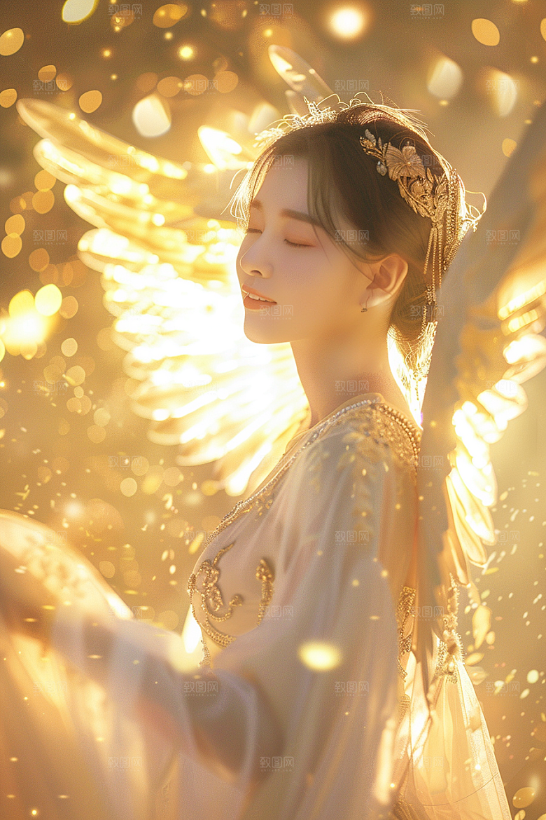 天使女神纯洁清新摄影图