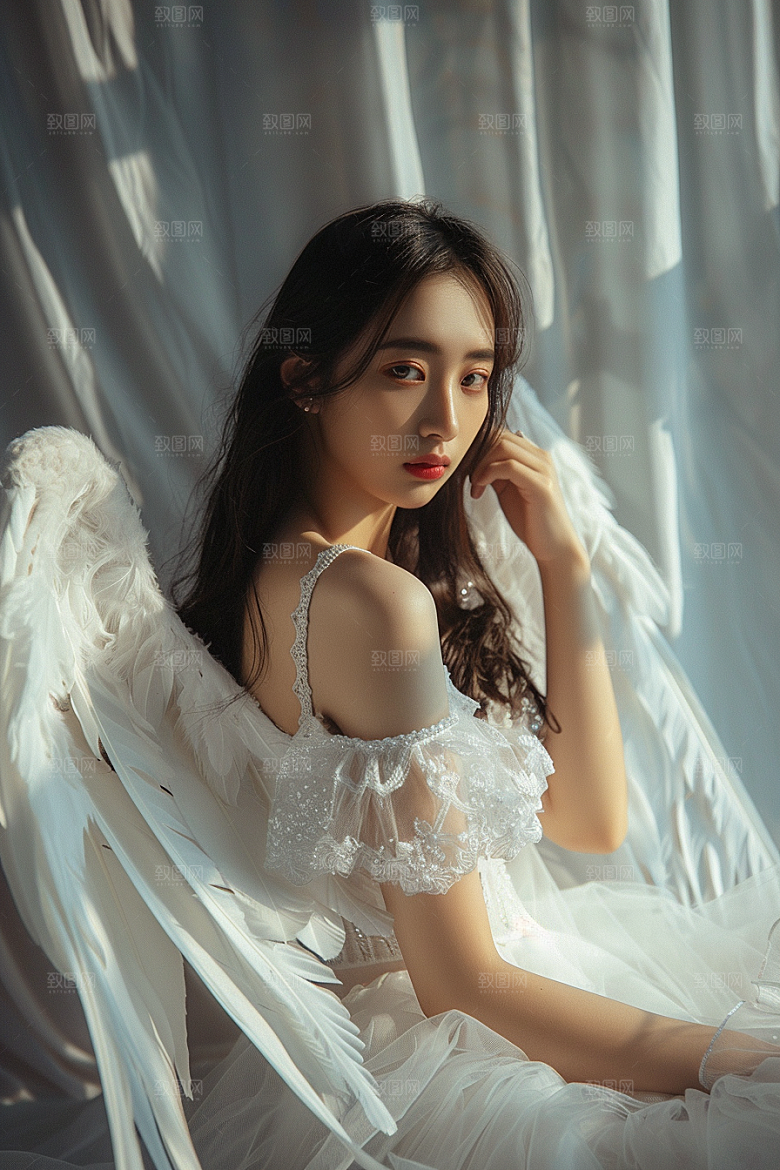 天使女神清新仙女摄影图