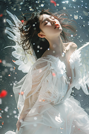 天使女神清新纯洁摄影图