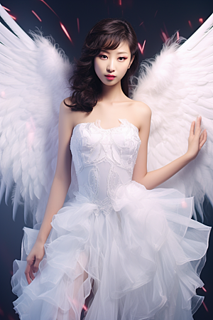 天使女神美女写真摄影图
