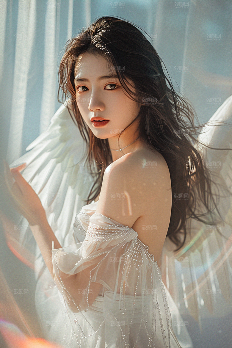 天使女神仙女白色摄影图