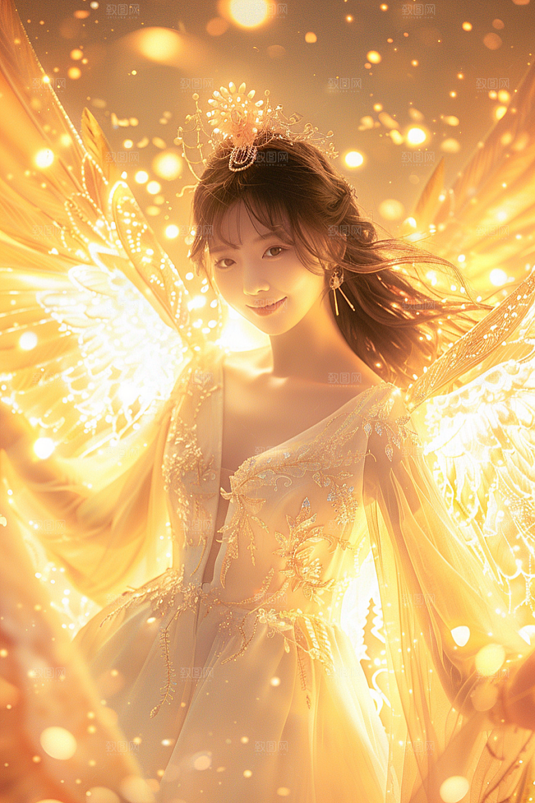 天使女神肖像梦幻摄影图