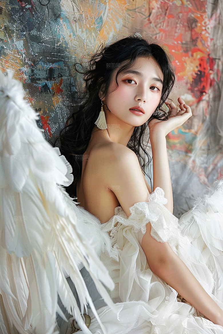 天使女神清新人物摄影图